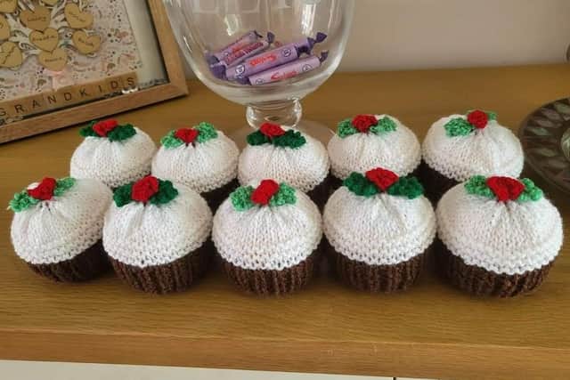 The pair made Christmas pudding covers for Chocolate Oranges
