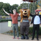 Kettering,  James Acaster at Wicksteed Park with Wicky Bear