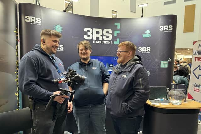 Pictured left to right is Jordan Leonard from Say Something Creative, and Ethan Malvern and Steve Souch of 3RS IT Solutions