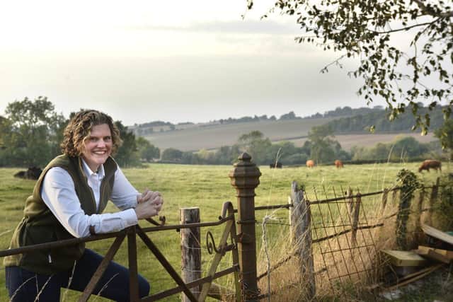 Sarah Bell on farm