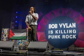 Bob Vylan headlining the Solasta stage at the Shambala Festival on Friday, August 28, 2026. Photo by David Jackson.
