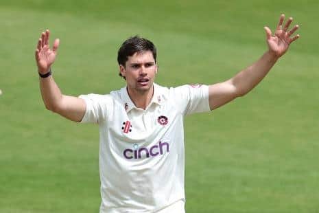 Justin Broad claimed the only wicket to fall in Derbyshire's first innings on day one