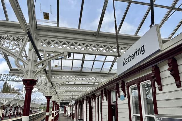 The refurbished canopies at Kettering station