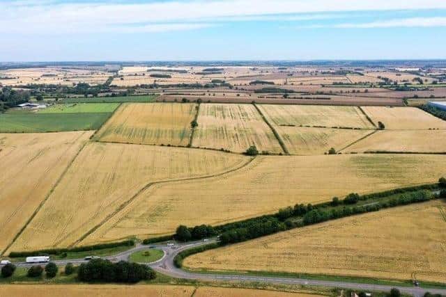 The land between Thrapston and Titchmarsh with the A605 at the bottom of the picture/STAUNCH