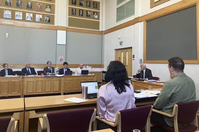 The first day of the Planning Inspector's public hearing took place on Tuesday, May 20, at East Northamptonshire House, Thrapston. (Image: Nadia Lincoln LDRS)