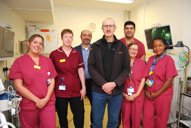 Stephen Ball with the Bowel Cancer Screening and Endoscopy Team at KGH