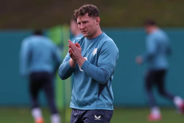 Fraser Dingwall at England training on Wednesday (photo by David Rogers/Getty Images)