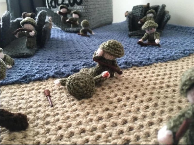 80th anniversary of D-Day marked with fabulous crochet and knitting display.