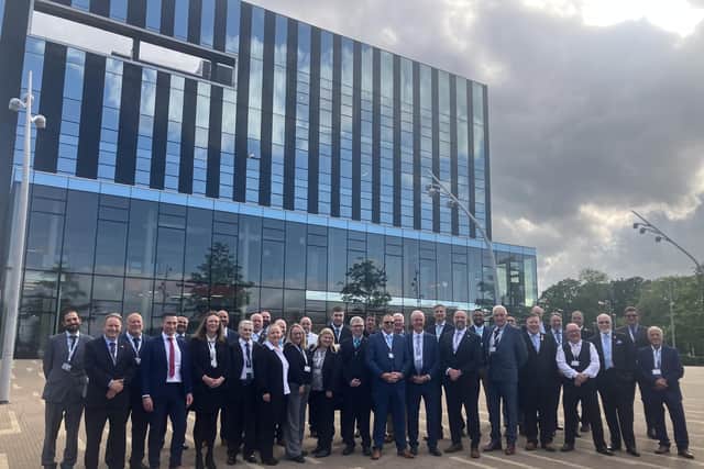 North Northamptonshire Reform UK councillors outside the Corby Cube.
Credit: Nadia Lincoln LDRS
