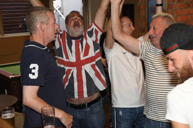 England vs Germany Euro final The Rising Sun regulars celebrate