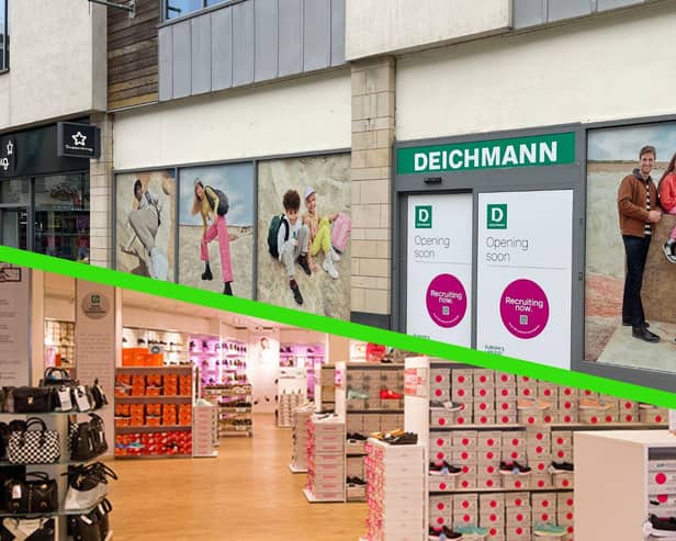 Deichmann will open its doors in Corby on September 26, and will hold a grand opening on September 30. Image: (top) National World and (bottom) Deichmann.