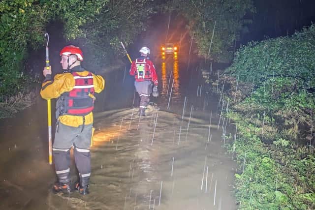 Firefighters were called out more than 81 times after storms battered Northamptonshire/ NFRS