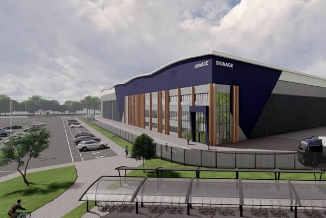 How the Mulberry warehouse on the side of the Corby Northern Orbital Road will look when complete.