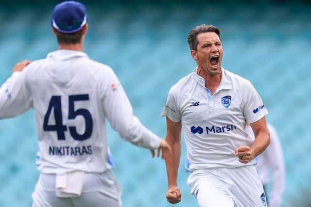 Chris Tremain has taken 34 wickets at 14 apiece for New South Wales in this 2023 Sheffield Shield (Picture: Mark Evans/Getty Images)