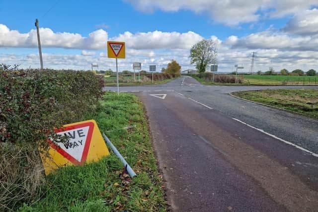 A give way sign was recently knocked down a motorist