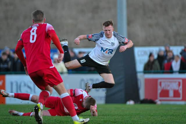 Dan Collins was on the end of a sliding tackle