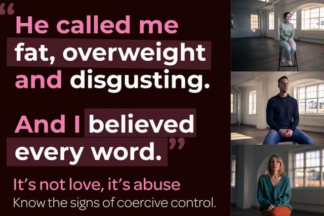 A campaign has been launched to help people in Northamptonshire recognise the signs of coercive control. Anne (right, top), Paul (right, middle) and Louise (right, bottom) are victim-survivors, portrayed by actors, who are sharing their stories.