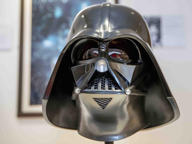 Darth Vader's mask is part of the amazing collection of items on show