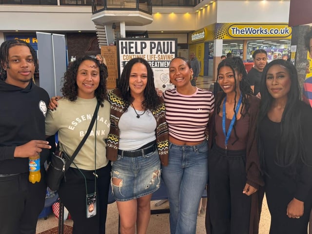 Melissa King surrounded by family and friends at Saturday's fundraiser