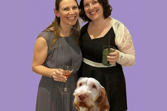 Animal Focused team, Vicky, Shelly & therapy dog Hero celebrate making the final of the NNBN awards.