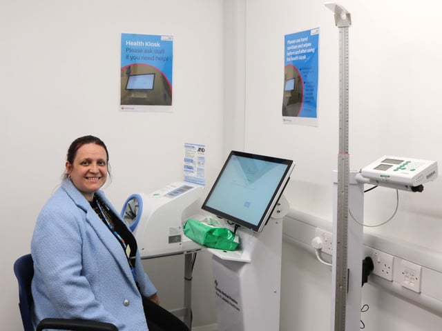 The newly installed health kiosk.