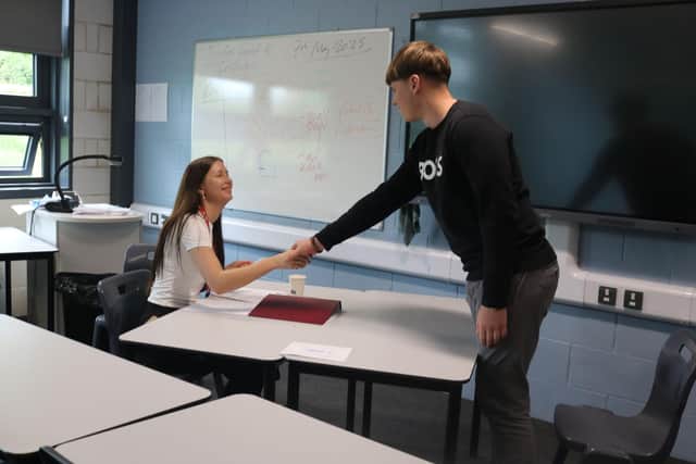 Jobcentre work coach at Corby technical college for Mock interviews with year 12