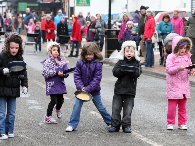 Desborough, Station Road pancake day races 2013