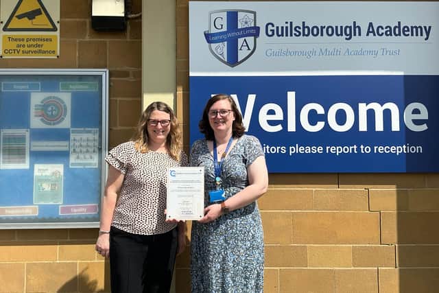 Mrs Vicki Brennan, Independent L6 Careers Advisor, via Leicestershire Enterprise Business Company (Left) & Miss Philippa Hunt, Director of Careers at Guilsborough Academy (Right)