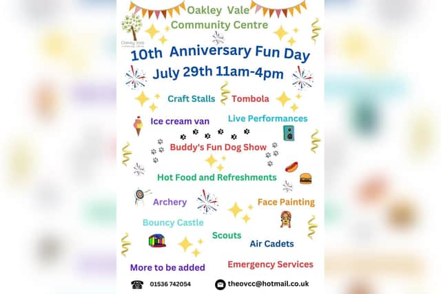 The event will be held at the community centre on Saturday, July 29, from 11am till 4 pm
