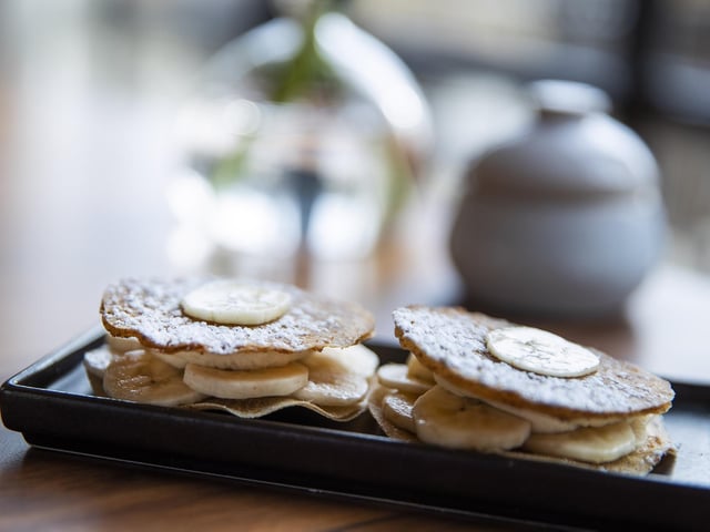 Banana and Weetabix sandwich, prepared by The Falcon Hotel's chef, Russell Bateman.