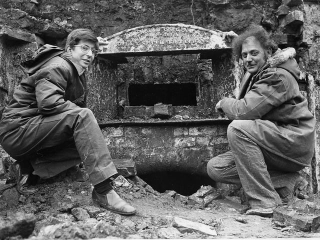 An old bakehouse found by men working on the Newborough centre development on the corner of Northall Street and Rockingham Road, May 1975