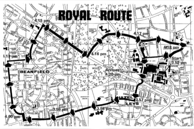 A map of the 'Royal Route' taken on the day