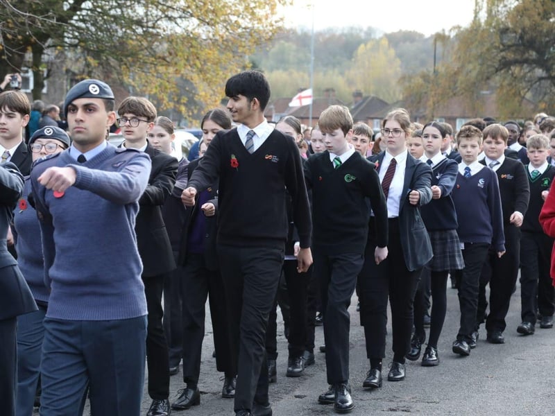 Corby RBL Remembrance Sunday parade and service at Corby War Memorial/