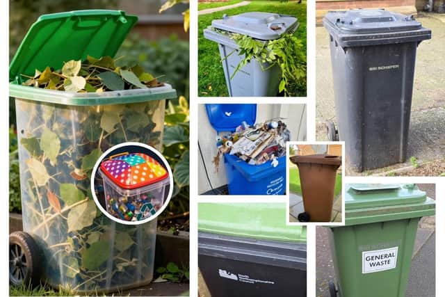 AI generated images of how the bins might look/ current bins used for Northamptonshire waste/National World