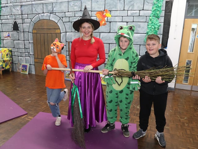 Children and staff at Kingswood Primary Academy on World Book Day