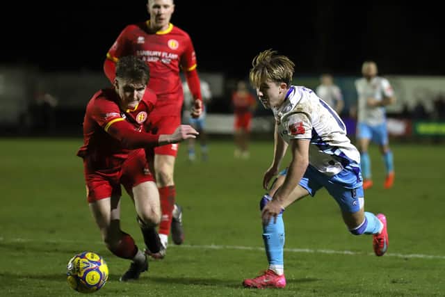 Kai Fifield on the attack for Kettering at Banbury