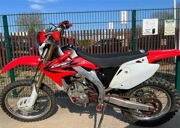 The bike seized by officers in Weldon