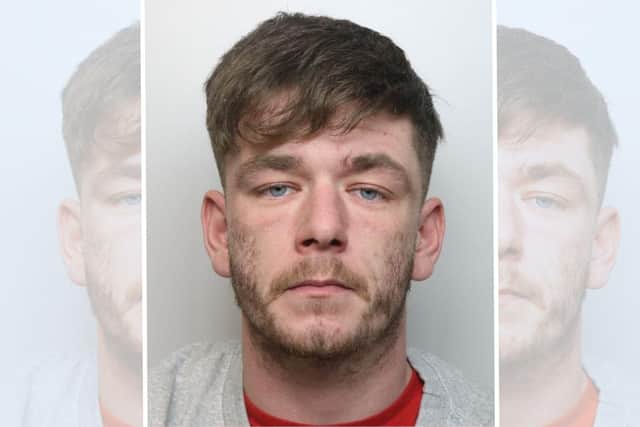 Edison Northover from Corby, who has been jailed after filming himself raping a woman. Image: Northamptonshire Police / National World