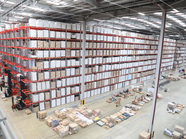 Europa Warehouse in Corby is a £60m 750,000 sq. ft facility. The site covers 25 acres, equivalent to 15 premier league football pitches