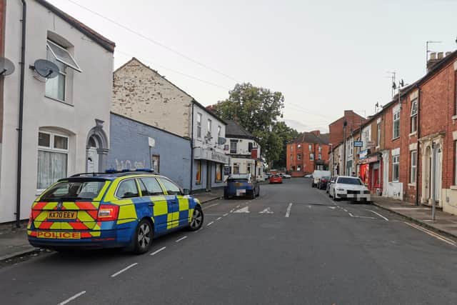 Police at the scene this evening. Picture: Logan MacLeod