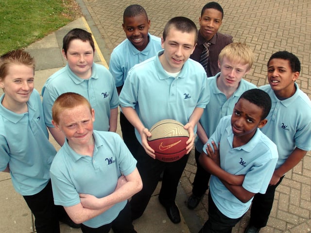Year 9 basketball team county champions, March 2009 - back, Harry Young, 14, Zak Nelson, 14, Luke Lewis, 12, Silas Brown, 17, Calum Clement, 13, and James Venney, 14. Front, Carlton Jackson, 13, Matthew Yates, 14, and Elliot Clarke, 13
