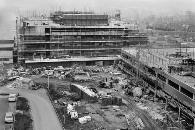 The main block being built in the 1970s