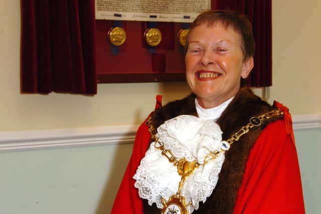 Cllr Jenny Henson in 2008 when elected Mayor of Kettering