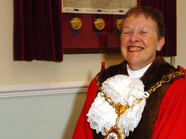 Cllr Jenny Henson in 2008 when elected Mayor of Kettering