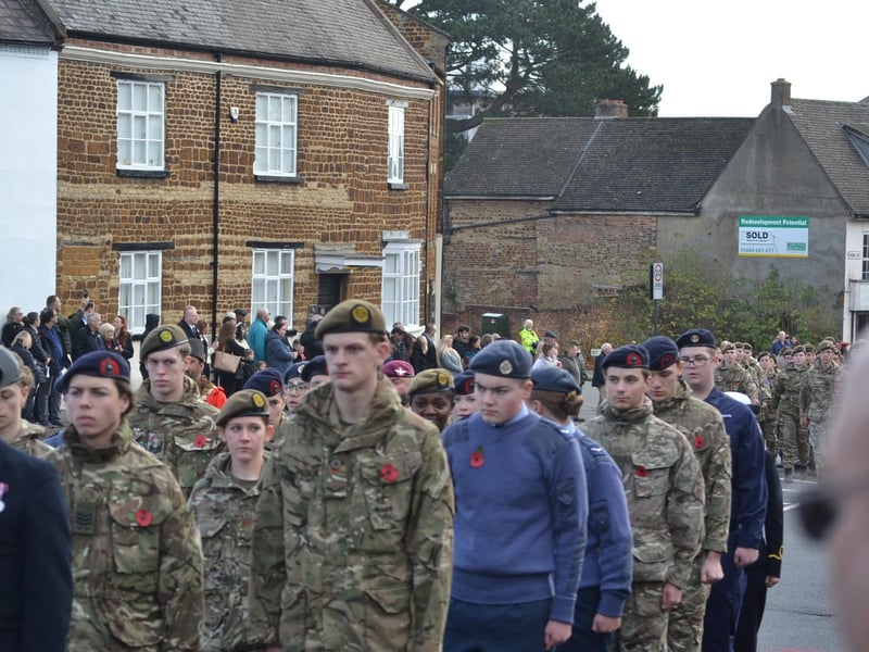 Hundreds gather at Broad Green in Wellingborough to pay respects at Remembrance Sunday service