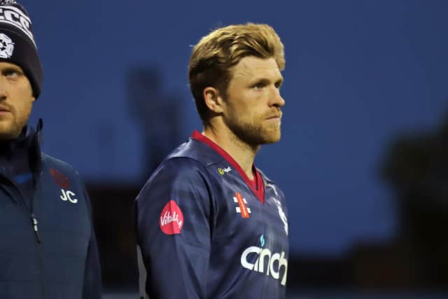 David Willey shows his disappointment after seeing his side suffer a third straight defeat at home