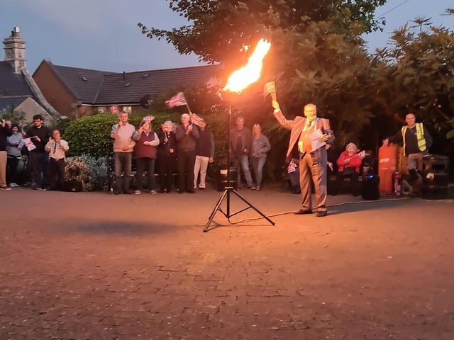The ceremonial lighting of the Irthligborough beacon