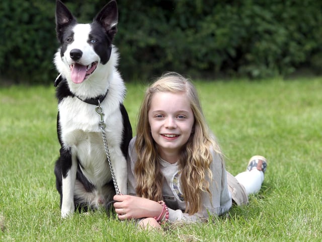 Caldecott Novelty Dog Show Freya Marlow, 12, from Corby with Muzzy who won the prettiest eyes category July 2012