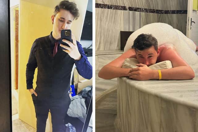 Tyler Kay's X profile pic (left) and Tyler on his holidays in Turkey in 2023. Image: Instagram.