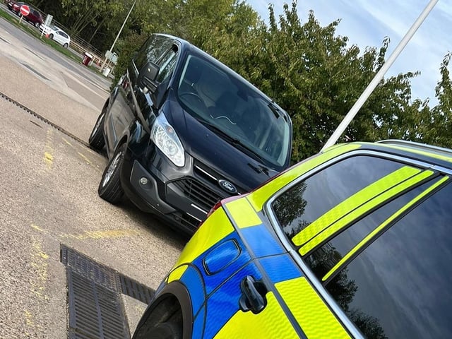 This Ford Transit is a company vehicle and the owner forgot to tax it. Officers revealed the driver was happy he has the company credit card!
